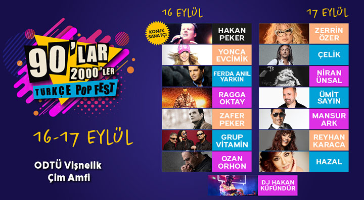 Başkent eylül ayını iki dev festival ile karşılıyor; “90’lar & 2000’ler Türkçe Pop Fest” ve “Oktoberfest”